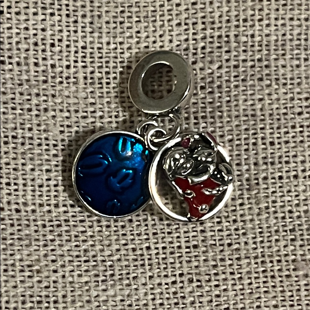 Elegant Silver and Blue Charm For Bracelet Or Necklace